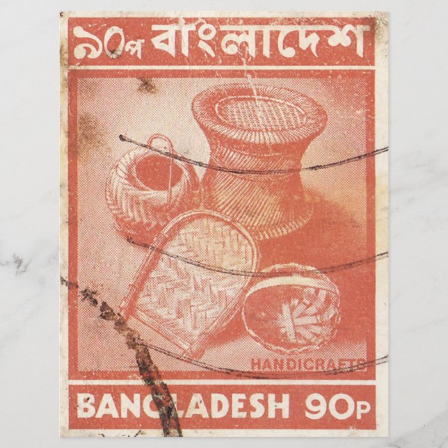Carimbo de Bangladesh com artesanato (Frente)