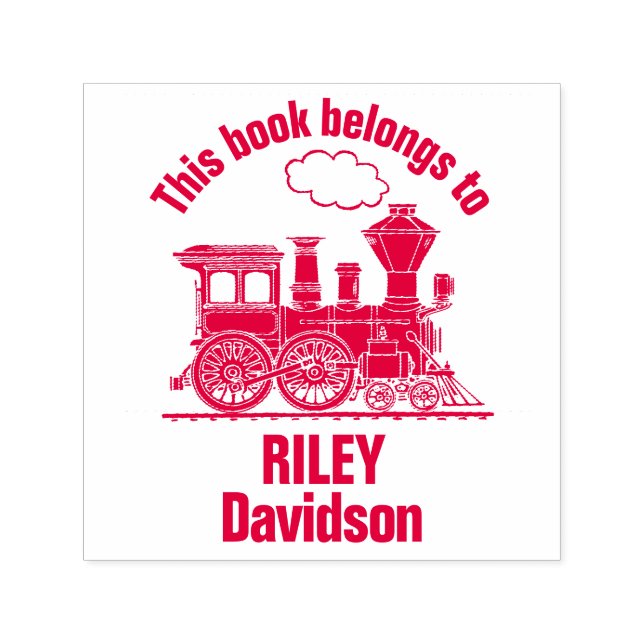 Carimbo de biblioteca com nome de trem a vapor (Design)