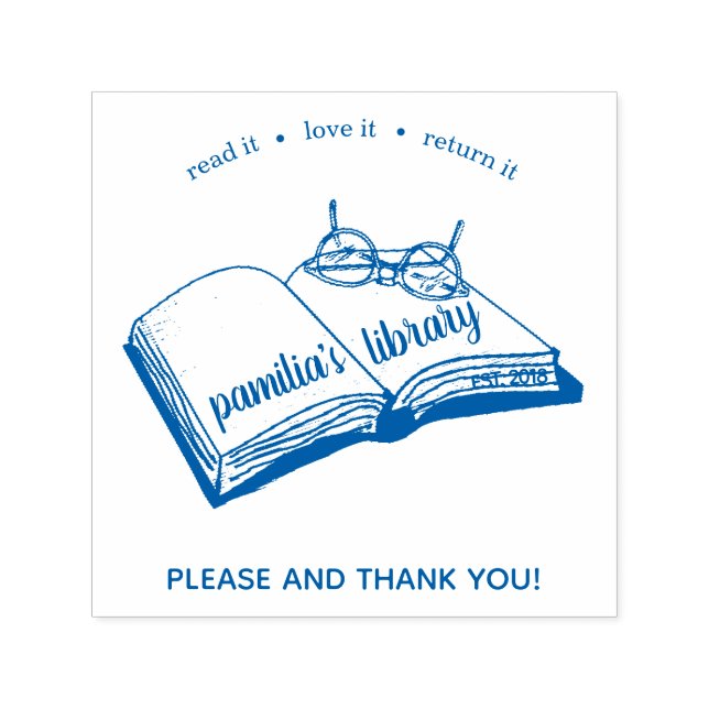 Carimbo de Biblioteca Personalizado Lê-Lo Adorando (Design)