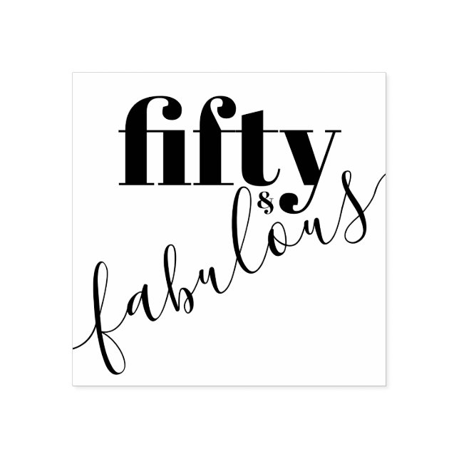 Carimbo De Borracha 50 e Fabuloso 50º Texto de Aniversário (Impressão)