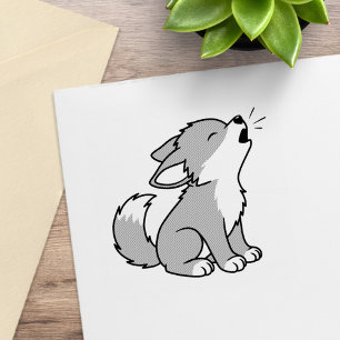 Carimbo De Borracha A Cinza Wolf Pup