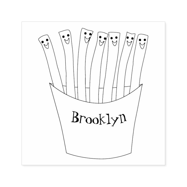 Carimbo De Borracha A ilustração de desenho animado de comida rápida d (Impressão)