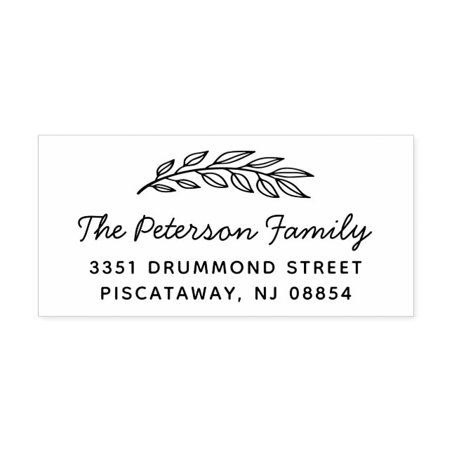 Carimbo De Borracha A mão desenhada deixa o nome da família endereço d (Impressão)