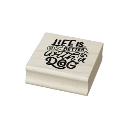 Carimbo De Borracha A vida é melhor com um cão