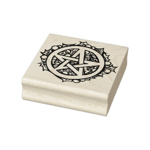 Carimbo De Borracha Abençoações de Yule, Feliz Pentacle