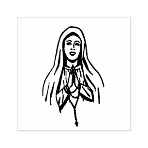 Carimbo De Borracha Abençoada Virgem Maria Rosária Religião Católi