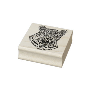 Carimbo De Borracha Abstrato Snow Leopard, primeira arte animal na sel