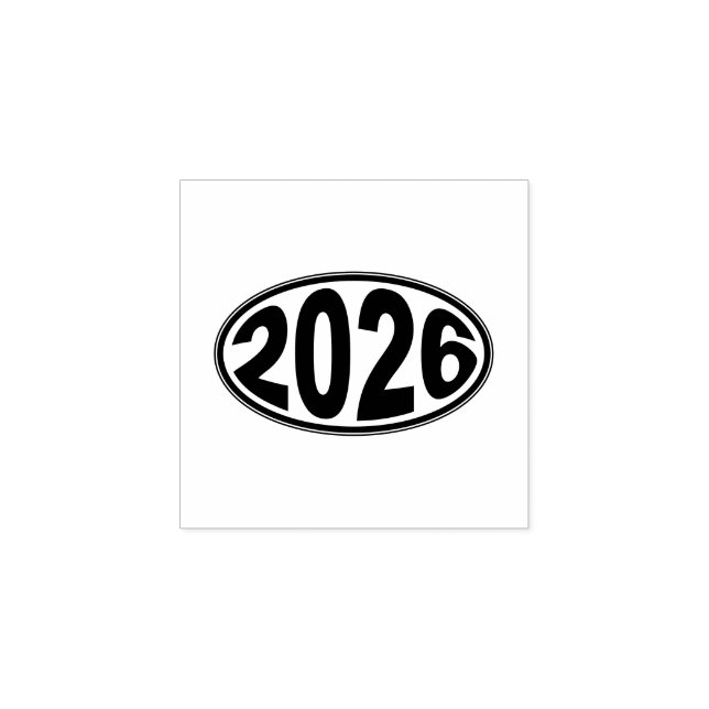 Carimbo De Borracha Adesivo Oval Ano Novo 2026 (Impressão)