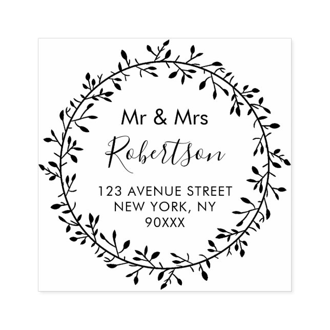 Carimbo De Borracha adorável endereço de script (Impressão)