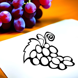 Carimbo De Borracha Agrupamento de Uvas Arte para Livros de Colorir e