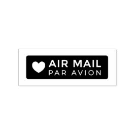 Carimbo De Borracha AIR MAIL PAR AVION ハート エアメールスタンプ heart cute love ラ