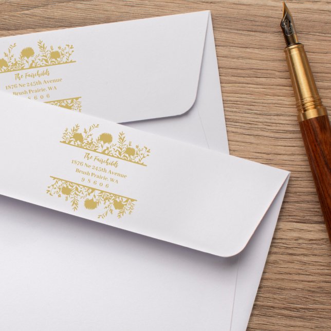 Carimbo De Borracha Alocução de Flores & Twigs de Rico Simples Moderno (Criador carregado)