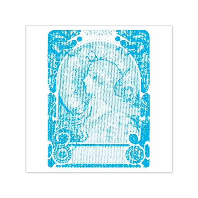 CARIMBO DE BORRACHA: ALPHONS MARIA MUCHA: LA PLUME (Design)