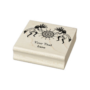Carimbo De Borracha Americanos nativos - Sun Dancing Kokopelli 1