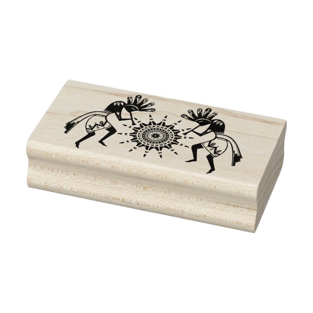 Carimbo De Borracha Americanos nativos - Sun Dancing Kokopelli 1 (Carimbo)