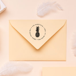 Carimbo De Borracha Ananás Moderno Personalizado | Endereço para devol