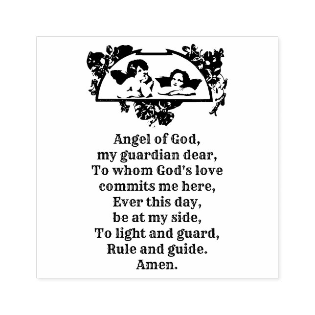 Carimbo De Borracha Anjo de Deus Oração Religiosa Católica (Impressão)
