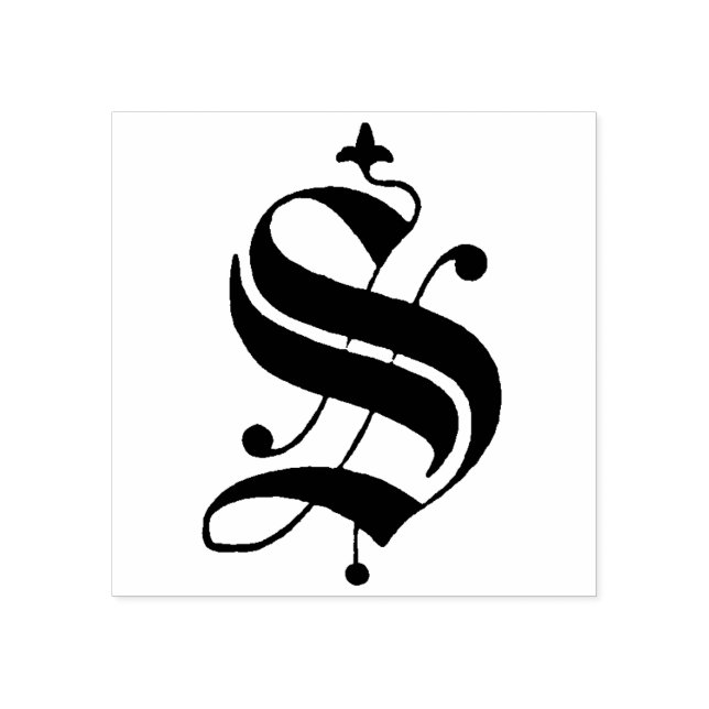 Carimbo De Borracha Antigo monograma - Letra S (Impressão)