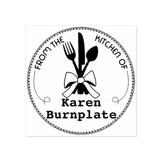 Carimbo De Borracha Arco de utensílios alimentares da cozinha (Impressão)