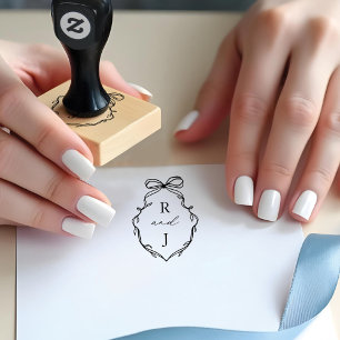 Carimbo De Borracha Arco Desenho De Mão Chic E Segmento Do Monograma D