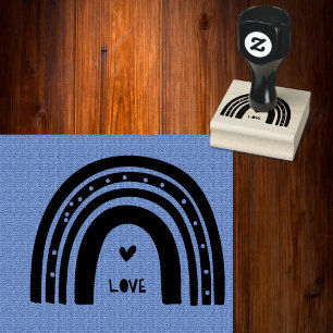 Carimbo De Borracha Arco-Íris Moderno Boho com Pequeno Ênfase Cardíaca