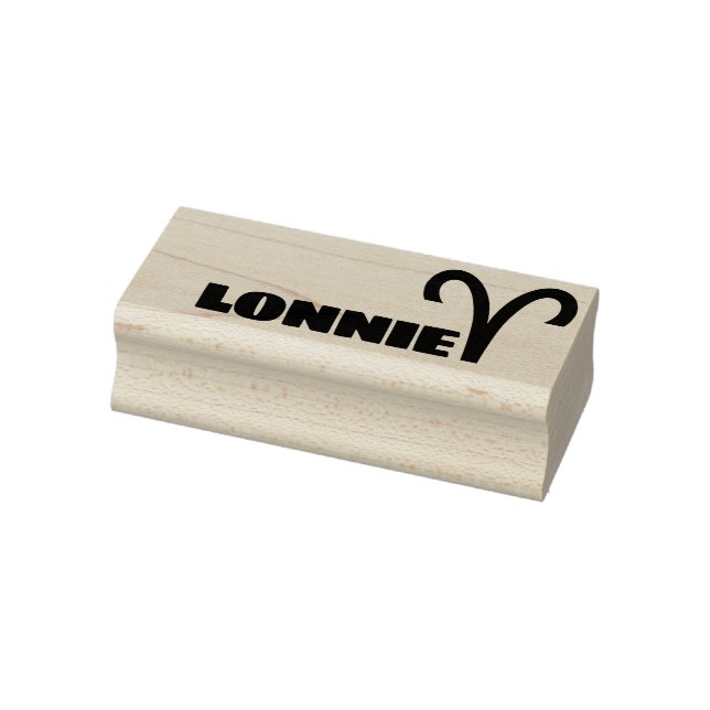 Carimbo De Borracha Aries Sinal Zodiac Texto de Nome Personalizado Leg (Carimbo)