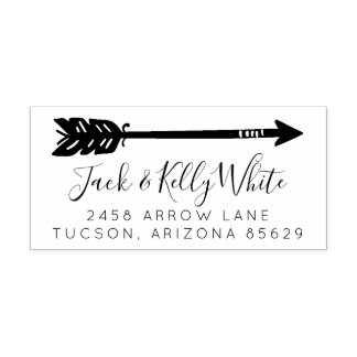 Carimbo De Borracha Arrow Wedding Return Address