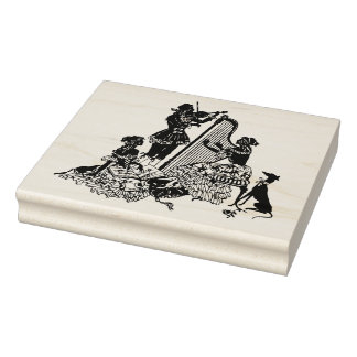 Carimbo De Borracha Art Deco Silhouette Stamp - Músicos