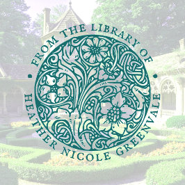 Carimbo De Borracha Art Nouveau Floral Design Personalizado