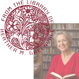 Carimbo De Borracha Art Nouveau Floral Design Personalizado Bookplate 