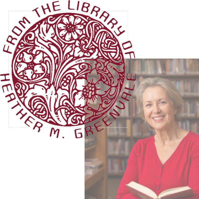 Carimbo De Borracha Art Nouveau Floral Design Personalizado Bookplate  (Criador carregado)