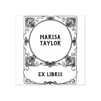 Carimbo De Borracha Art nouveau frame ex libris