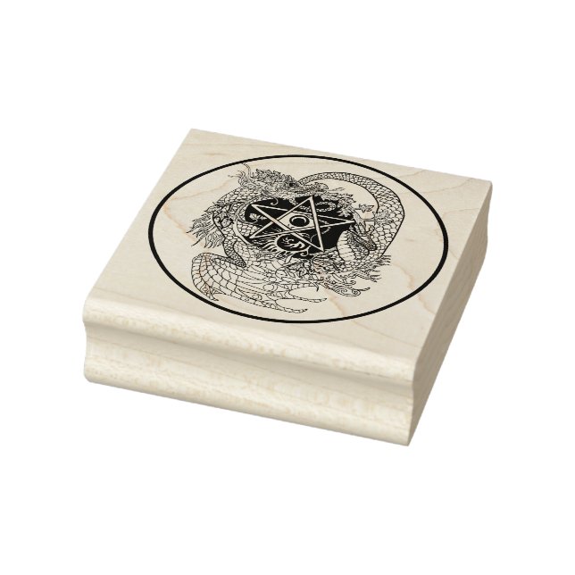 Carimbo De Borracha Art Nouveau Pentacle Dragon (Carimbo)