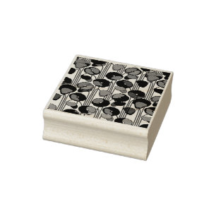 Carimbo De Borracha Art Nouveau Poppies Stamp