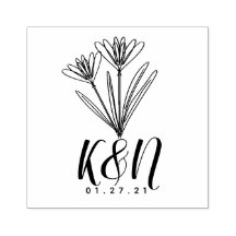 Arte de Linha Floral Logotipo Inicial Minimalista 