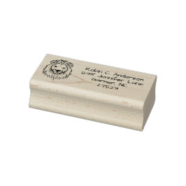 Carimbo De Borracha Arte de Linha Personalizada Cabeça de Leão Endereç