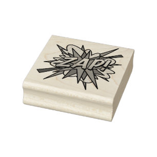 Carimbo De Borracha Arte de Pop de Livro Retrópico de Diversão ZAP