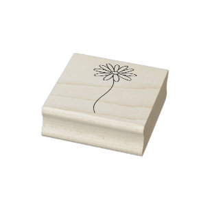 Carimbo De Borracha Arte Minimalista de Flor de Margarida