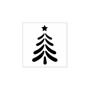 Carimbo De Borracha Arte Moderna de Árvore de Natal