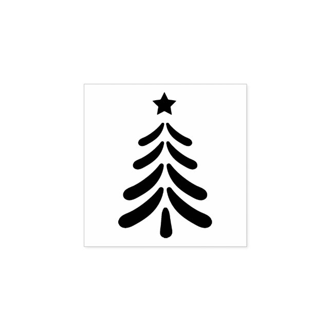 Carimbo De Borracha Arte Moderna de Árvore de Natal (Impressão)