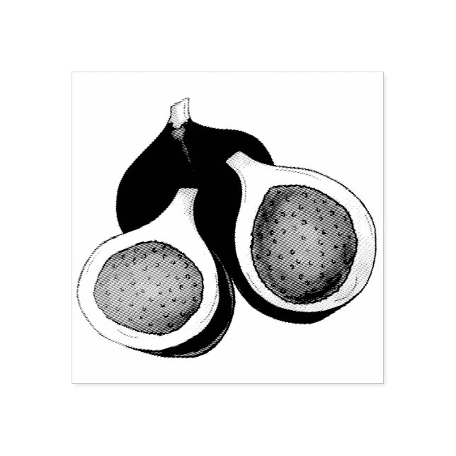 Carimbo De Borracha Árvore de figueira turca de Verão fresco em fatias (Impressão)