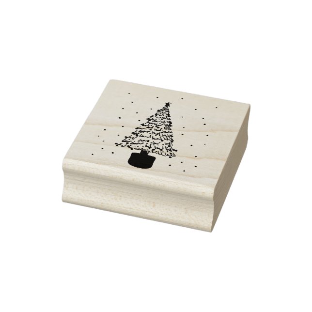 Carimbo De Borracha Árvore de Natal Moderna (Carimbo)