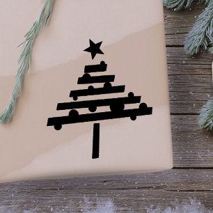 Carimbo De Borracha Árvore de Natal Simples com Estrela de Férias
