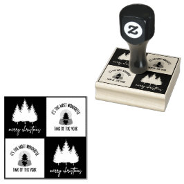 Carimbo De Borracha Árvore Feliz Natal Feriado