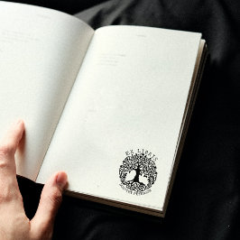 Carimbo De Borracha Árvore Moderna da Vida, Livro Ex Libris