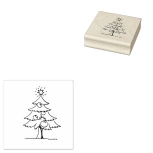 Carimbo De Borracha Árvore Xmas