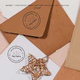 Carimbo De Borracha Árvores de Natal Feliz