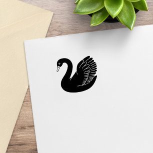 Carimbo De Borracha Asas Swan Pretas para cima 1x1