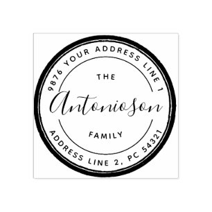 Carimbo De Borracha Assinatura Mínima Círculo