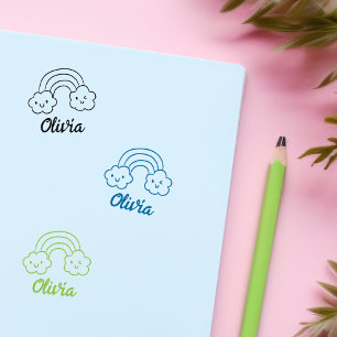 Carimbo De Borracha Assinatura Personalizada do Arco-Íris